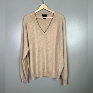 Cashmere Alexander Julian Men's Beige V-Neck Sweater size xxl business casual